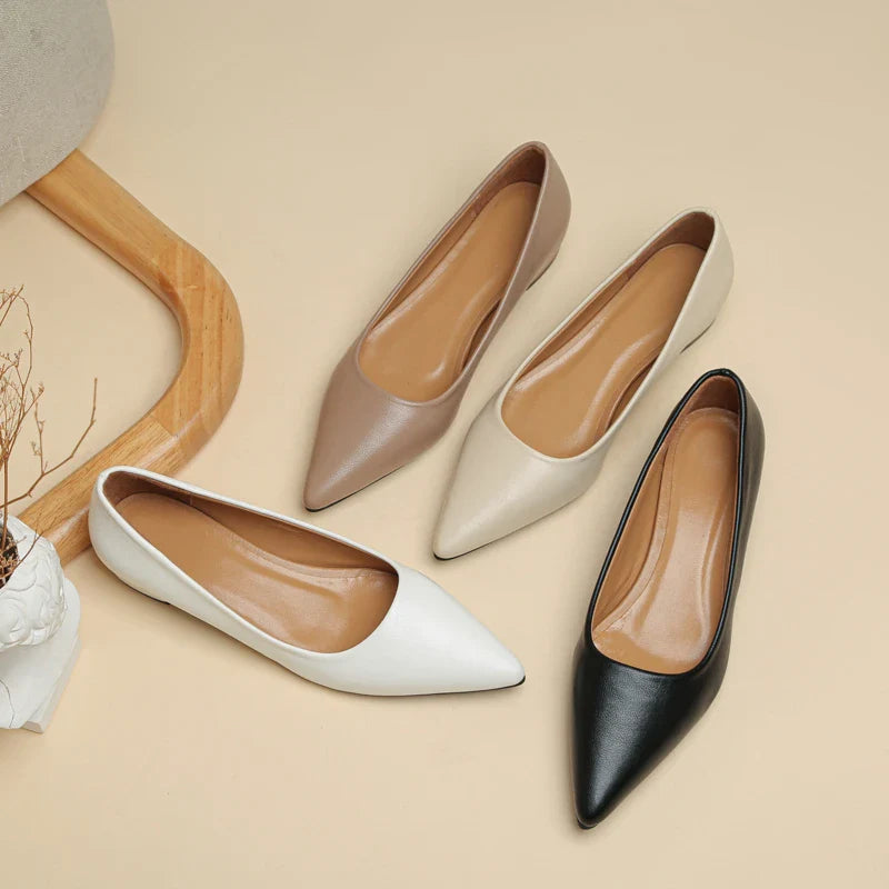 Pointed Toe Shallow Mouth Square Heel