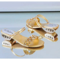 Shiny Crystal Slippers Luxury Rhinestone Med Heel