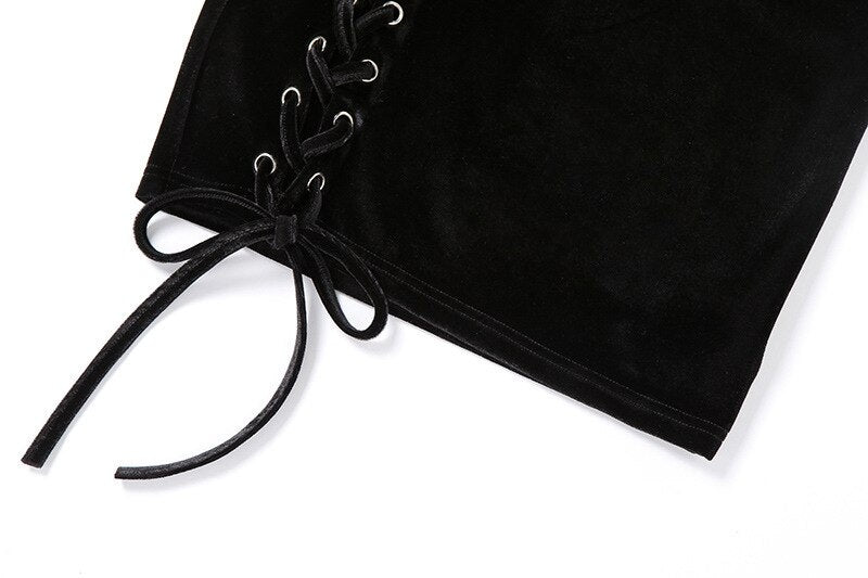 Solid Color Slim High Waist Bag Hip Slit Strap Dress