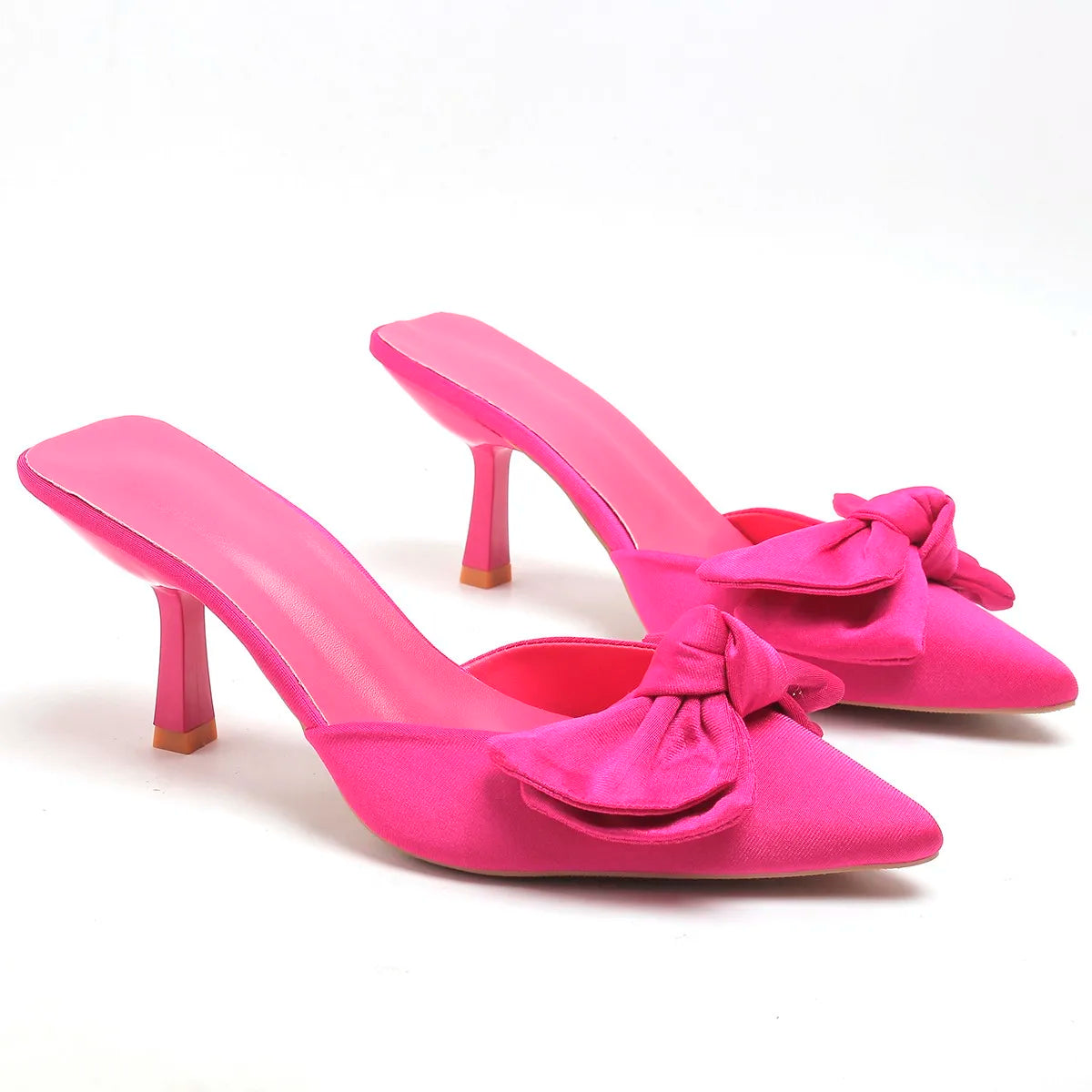 Butterfly-knot Mules Slippers Elegant Pointed Toe Thin High Heel
