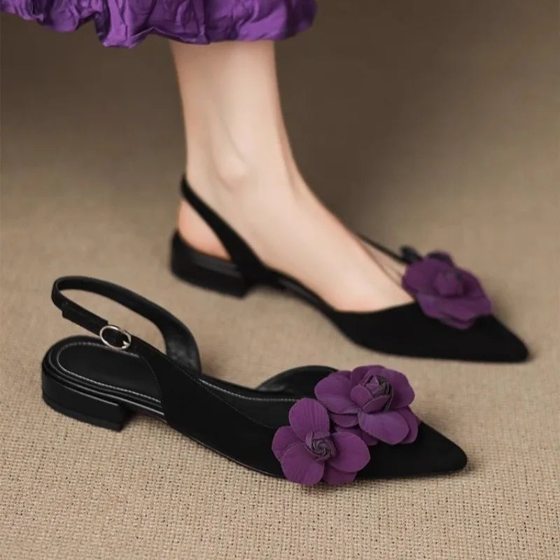 Luxury Retro Pointed Toe Decal Shoes