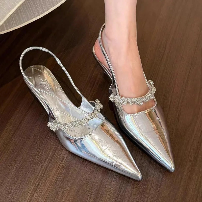 Luxury Water Diamond Slim Heel