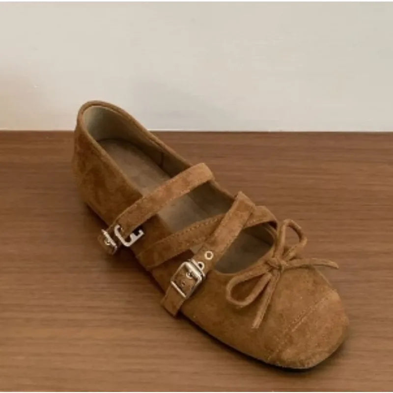 Spring Autumn Butterfly-knot Flats Concise Ladies Ballet Style Shoes