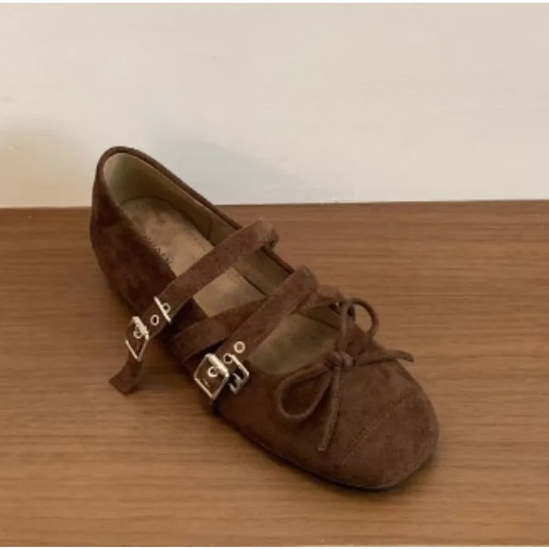 Spring Autumn Butterfly-knot Flats Concise Ladies Ballet Style Shoes