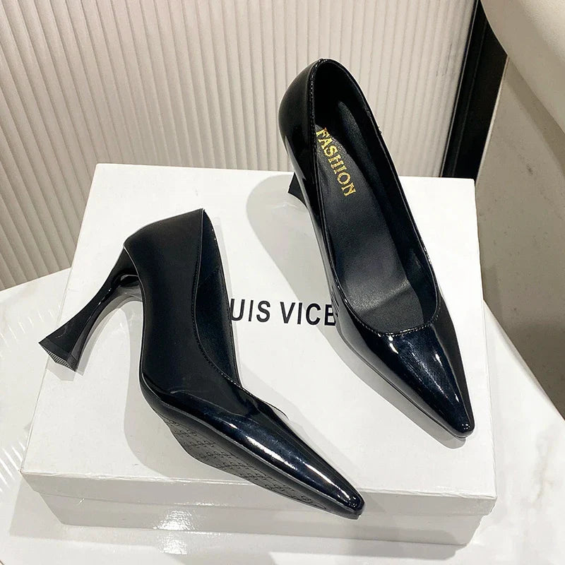 Leopard Ladies Slip on High Heel