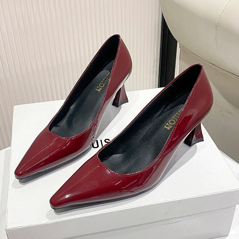 Leopard Ladies Slip on High Heel