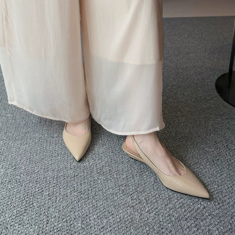 Patent Leather Pointed Toe Pumps Elegant Low Heel
