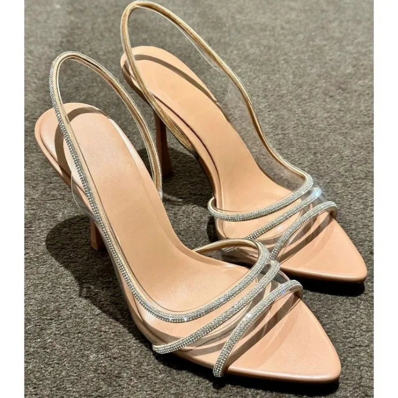 Crystal Sandals Elegant Transparent High Heel