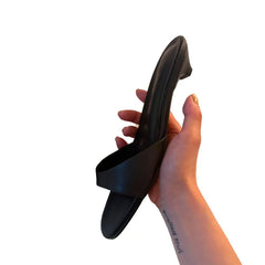 Open Toe Slipper Slip on Elegant Thin Low Heel
