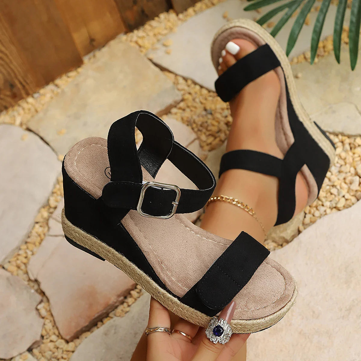 Sandals Wedges Platform Ladies Hemp Shoes