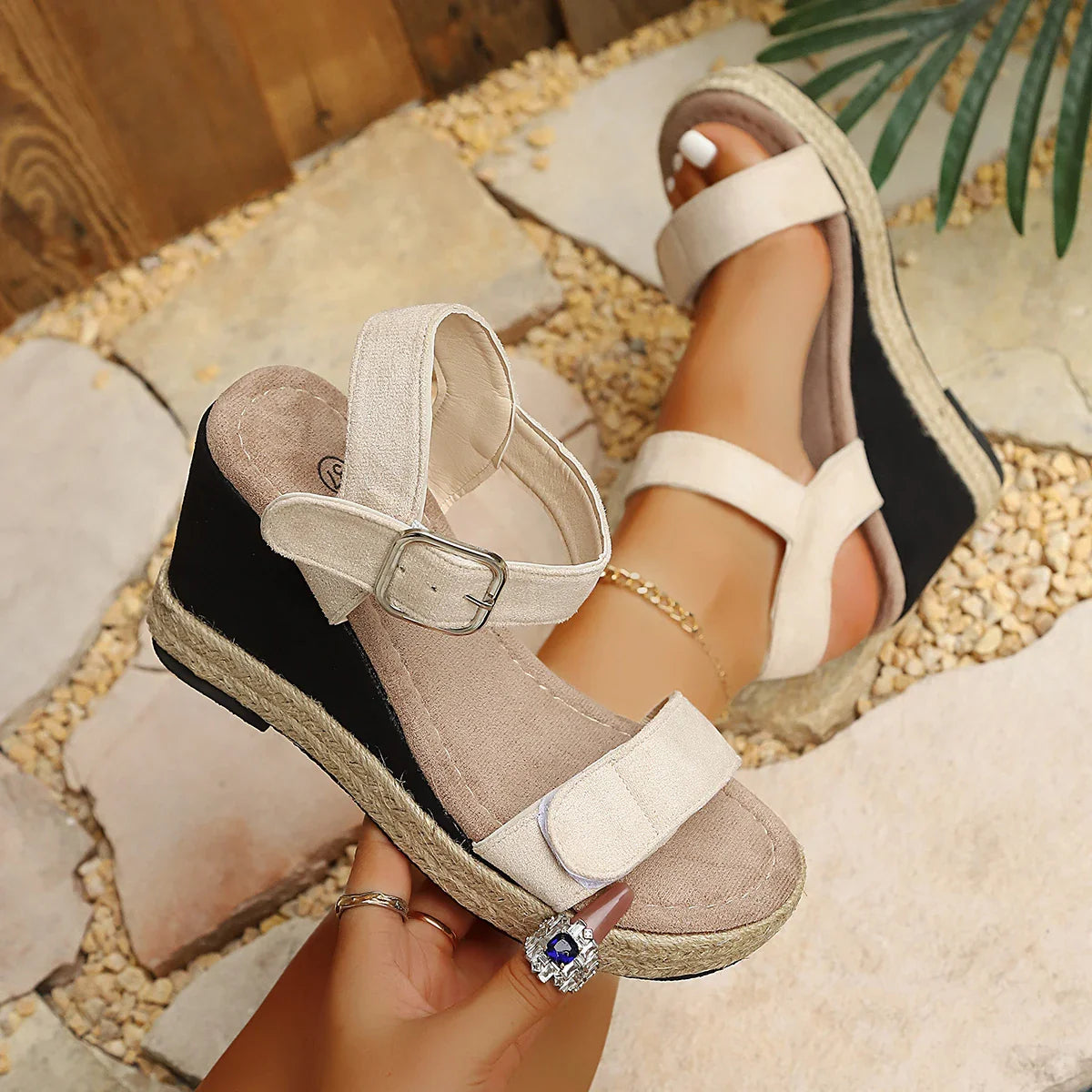 Sandals Wedges Platform Ladies Hemp Shoes