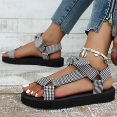 Casual Sandals Color Flat Casual Lace Up Bow Shoes