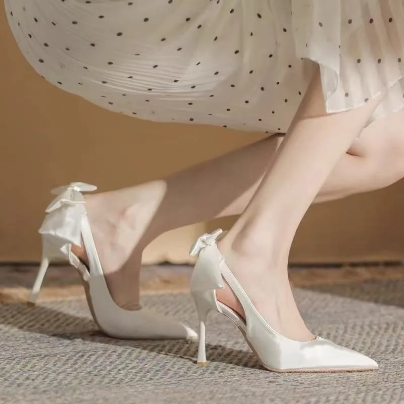 White Thin Heel