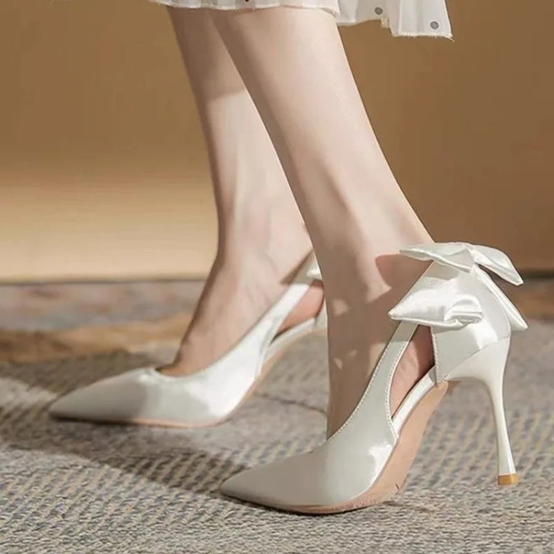 White Thin Heel