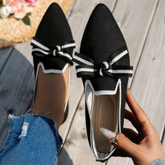Flats Shoe Knitted Slip Breathable Comfortable Solid Color Shoes