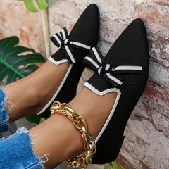 Flats Shoe Knitted Slip Breathable Comfortable Solid Color Shoes