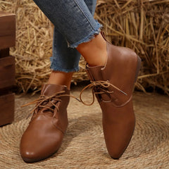 Ankle Boots Lace Up Leather Shoes