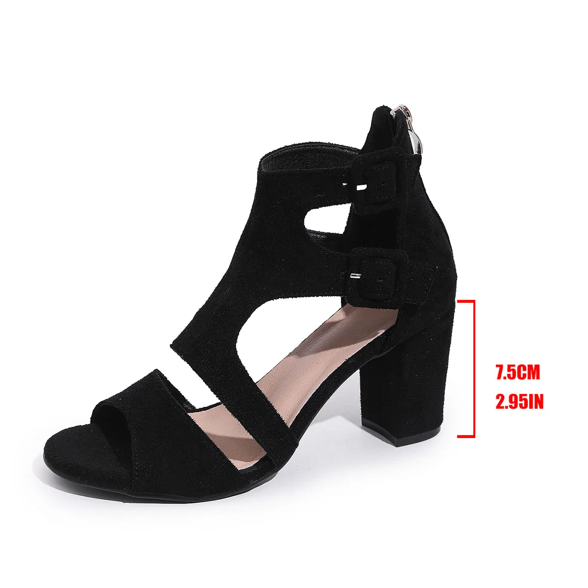 Black Suede Chunky Heel