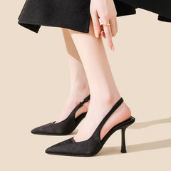 Sandals Pointed Toe Slingbacks Gold High Heel