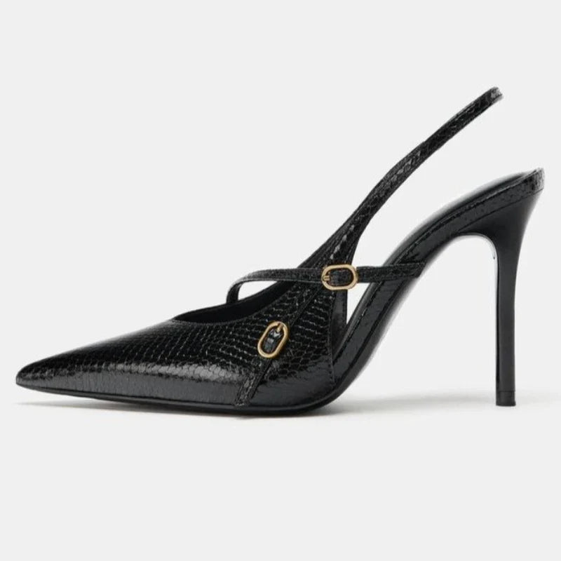 Novelty Textured Leather High Heel