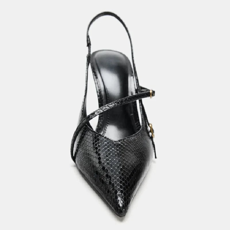 Novelty Textured Leather High Heel