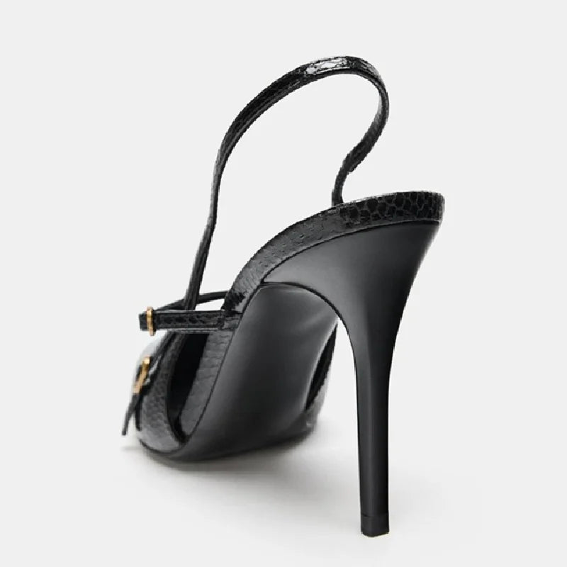Novelty Textured Leather High Heel