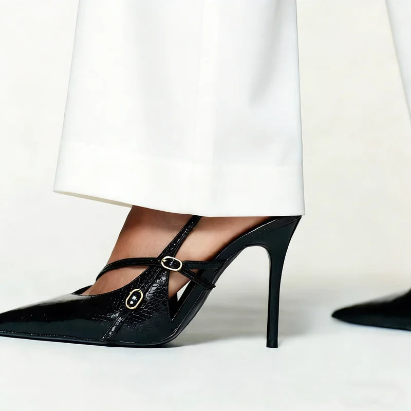 Novelty Textured Leather High Heel