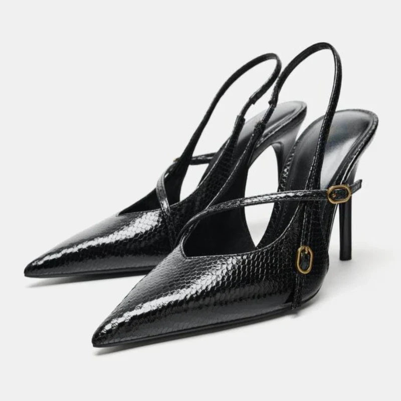 Novelty Textured Leather High Heel