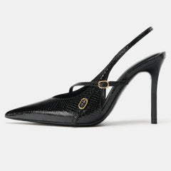 Novelty Textured Leather High Heel