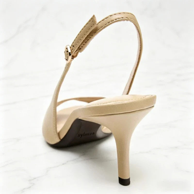 Nude Soft Leather Pu Heel