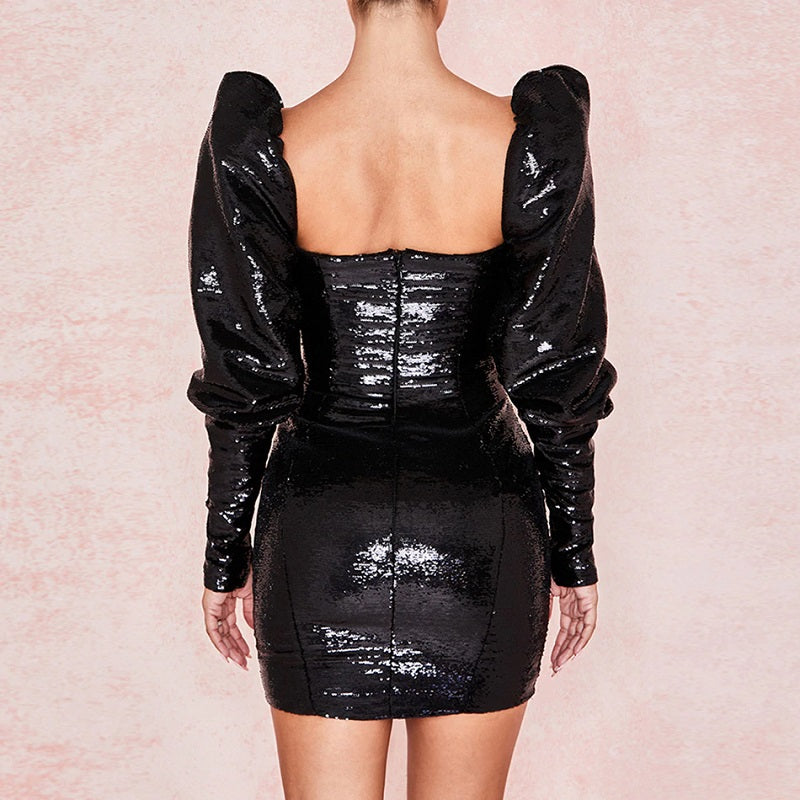 Off Shoulder Sequin Mini Dress