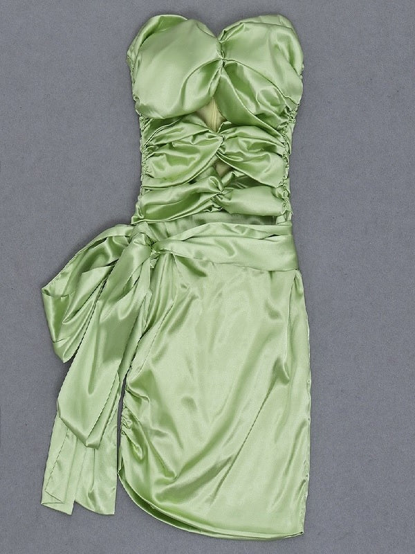 Off Shoulder Hollow Out Ruched Drape Party Mini Dresses
