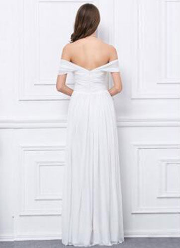 Off-the-Shoulder Chiffon Bridesmaid Dress