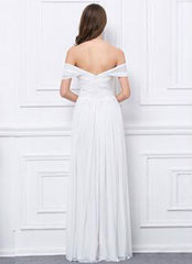 Off-the-Shoulder Chiffon Bridesmaid Dress