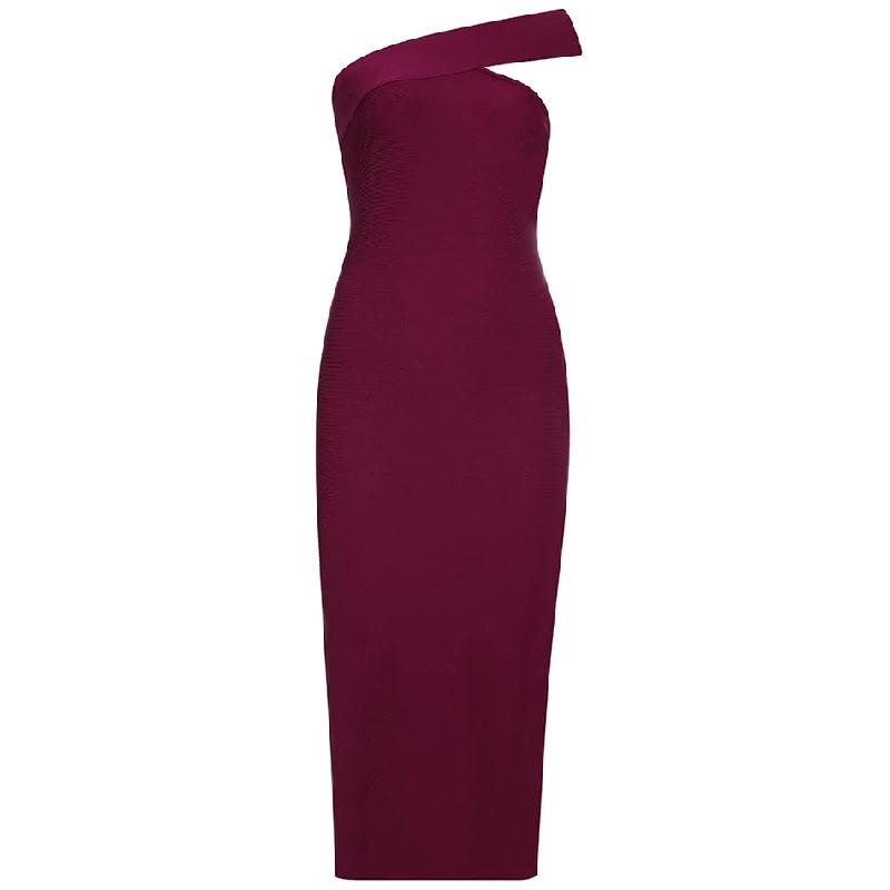 One Shoulder Runway Sleeveless Party Bodycon Dress