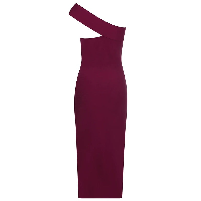 One Shoulder Runway Sleeveless Party Bodycon Dress