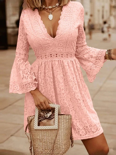 Party Mini Vestidos V Neck Casual Evening Ruffled Sundress
