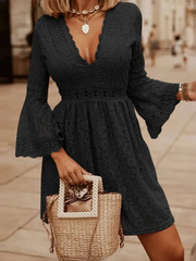 Party Mini Vestidos V Neck Casual Evening Ruffled Sundress