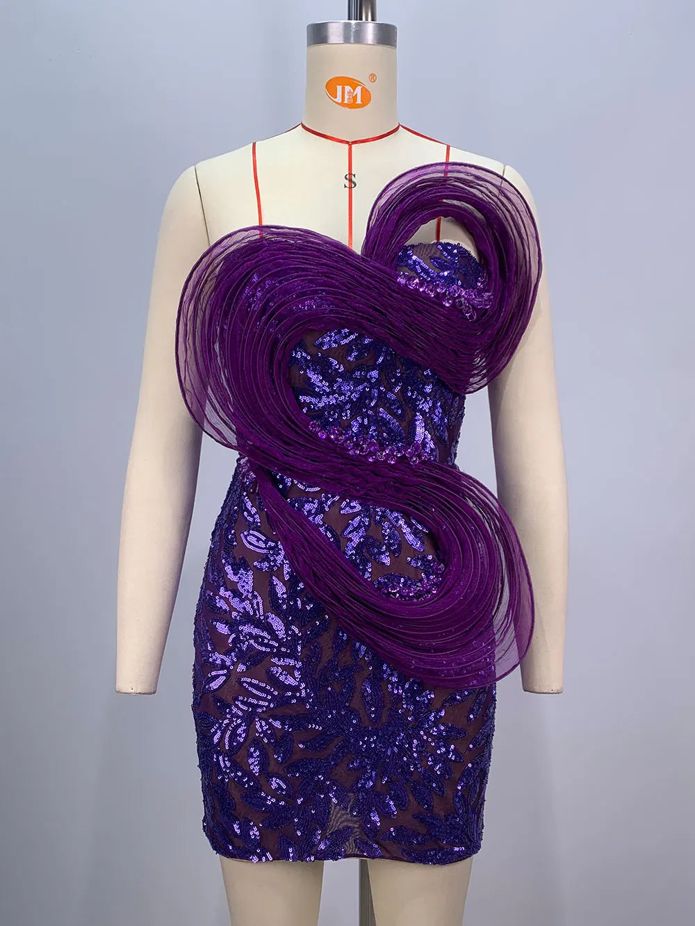 Patchwork Sequin Strapless Sleeveless Cocktail Party Bodycon Backless Mini Dress