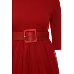 Peter Pan Collar Long Sleeve A-Line Midi Dress