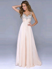 Pink Maxi Dress Sequin Straps Backless Long Prom Dresses For Women