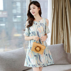 Plus Size Print Chiffon Dress