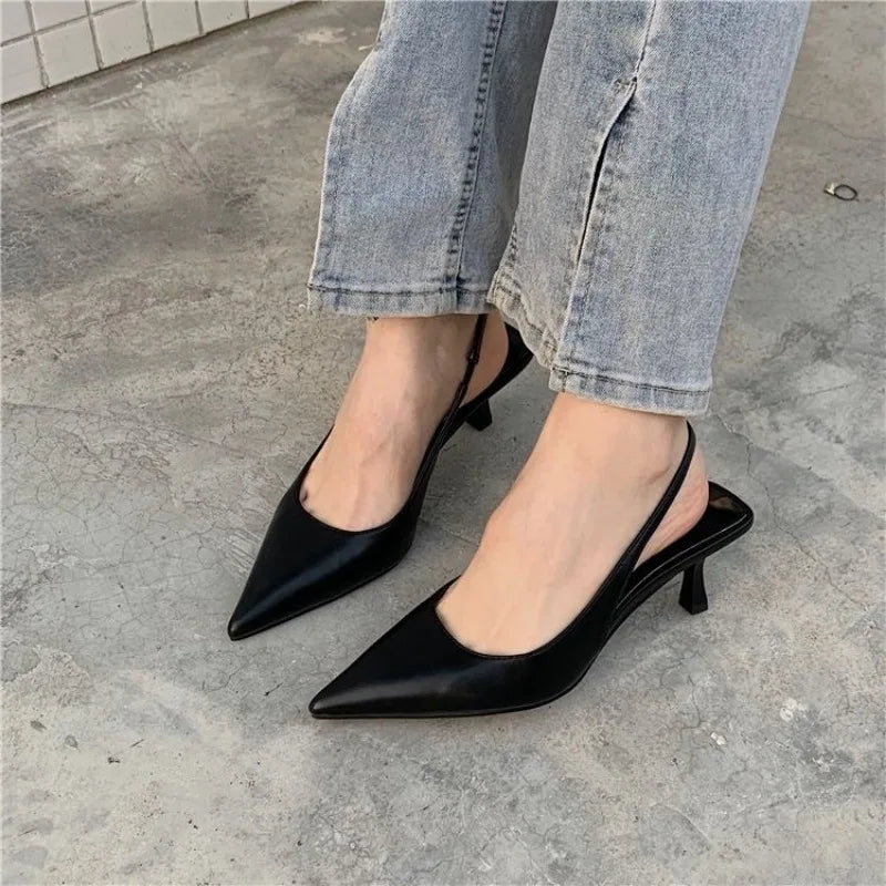 Pointed Toe Sandals Arrivals Black White Silver Dress Shoes