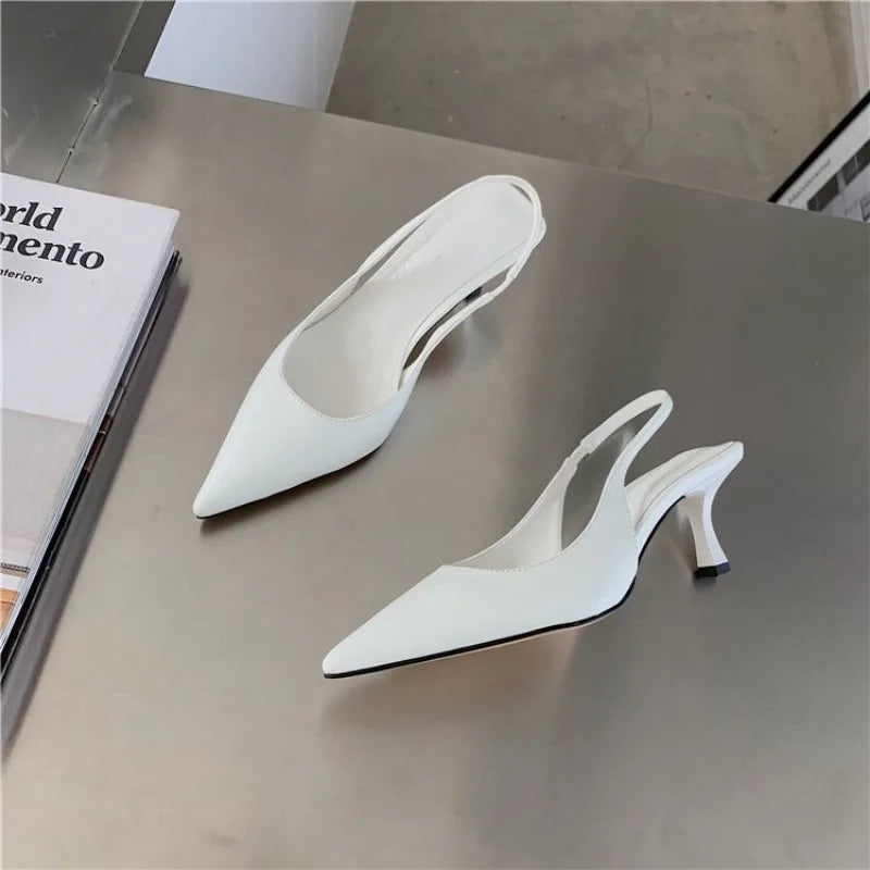 Pointed Toe Sandals Arrivals Black White Silver Dress Shoes