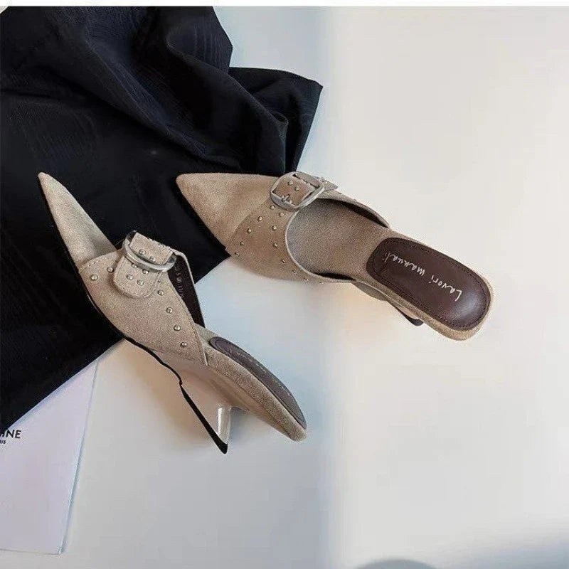 Pointed Toe Slippers Wedges Designer Shoes