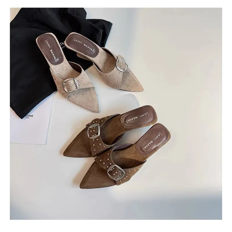 Pointed Toe Slippers Wedges Designer Shoes