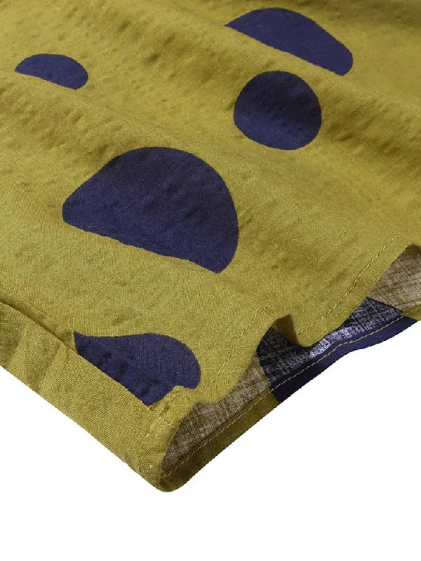 Polka Dot Print O-neck Loose Bohemian Long Maxi Dress
