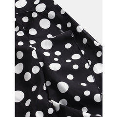 Polka Dot Print V-neck High Low Hem Dress