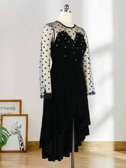 Polka Dots Beading High-Low Party Dresses