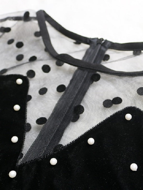 Polka Dots Beading High-Low Party Dresses